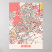 Madrid - Spanien Chalk City Map Poster (Vorne)