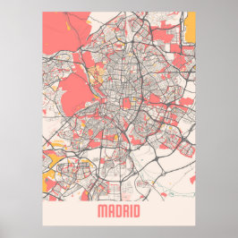 Madrid - Spanien Chalk City Map Poster