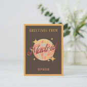 Madrid Spanien Disco Ball Retro Vintage Postkarte (Stehend Vorderseite)