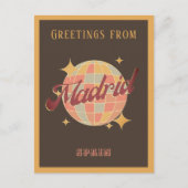 Madrid Spanien Disco Ball Retro Vintage Postkarte (Vorderseite)