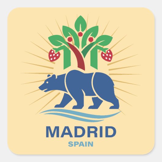 Madrid Spanien Europa Quadratischer Aufkleber (Vorderseite)
