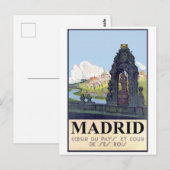 Madrid, Spanien. Fluss Manzares vom Park Postkarte (Vorne/Hinten)
