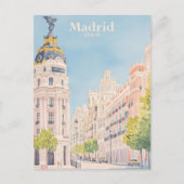 Madrid Spanien Gouache Paint Illustration Travel Postkarte (Vorderseite)