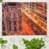 Madrid Spanien Hauptstadt Skyline Geschirrtuch (Gefaltet)