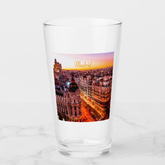 Madrid Spanien Hauptstadt Skyline Glas (Vorderseite)