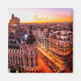 Madrid Spanien Hauptstadt Skyline Magnet