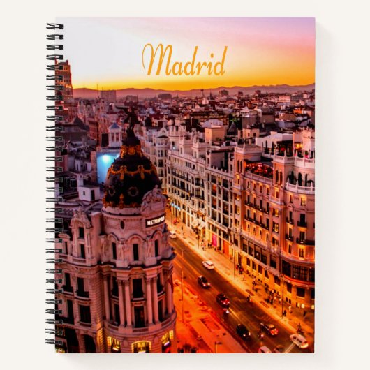 Madrid Spanien Hauptstadt Skyline Notizblock (Vorderseite)