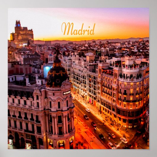 Madrid Spanien Hauptstadt Skyline Poster (Vorne)