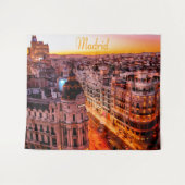 Madrid Spanien Hauptstadt Skyline Wandteppich (Vorderseite (Horizontal))