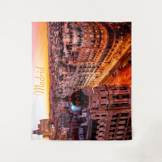 Madrid Spanien Hauptstadt Skyline Wandteppich (Vorderseite)