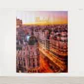 Madrid Spanien Hauptstadt Skyline Wandteppich (Vorderseite)