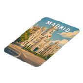 Madrid Spanien Illustration Reise Kunst Vintage Magnet (Linke Seite)