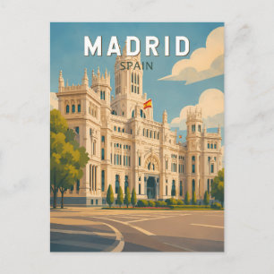 Madrid Spanien Illustration Reise Kunst Vintage Postkarte