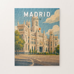 Madrid Spanien Illustration Reise Kunst Vintage Puzzle