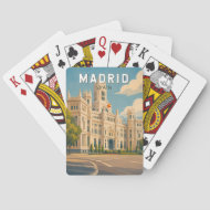 Madrid Spanien Illustration Reise Kunst Vintage Spielkarten
