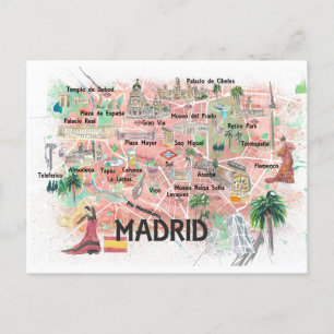 Madrid Spanien Illustrierte Karte mit Straßen