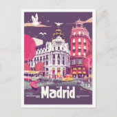 Madrid Spanien Jahrgang Reise Illustration Postkarte (Vorderseite)