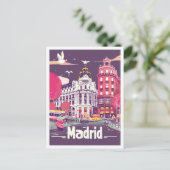 Madrid Spanien Jahrgang Reise Illustration Postkarte (Stehend Vorderseite)