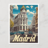 Madrid Spanien Jahrgang Reise Illustration Postkarte (Vorderseite)