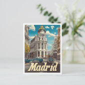 Madrid Spanien Jahrgang Reise Illustration Postkarte (Stehend Vorderseite)