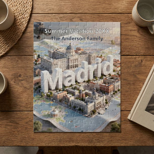 Madrid Spanien Königspalast Stadtansicht Familienu Puzzle