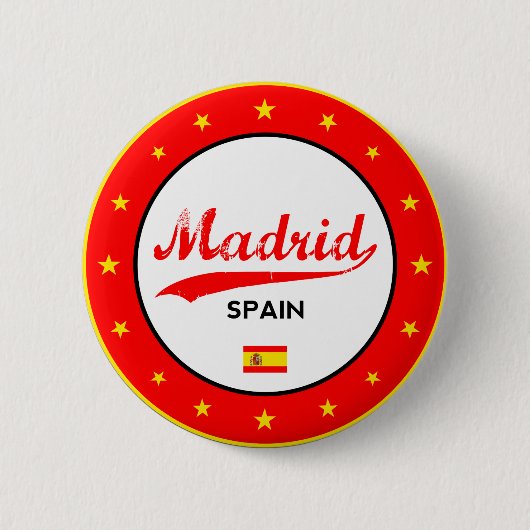 Madrid, Spanien, Kreis, weiß Button (Vorderseite)