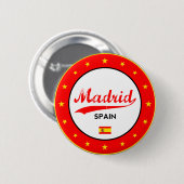 Madrid, Spanien, Kreis, weiß Button (Vorne & Hinten)