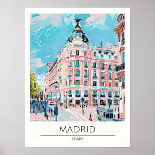 Madrid Spanien Kunst Illustration Reise Poster