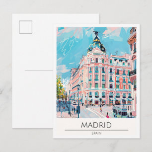 Madrid Spanien Kunst Illustration Reise Postkarte