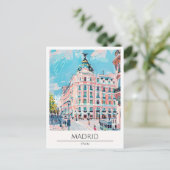 Madrid Spanien Kunst Illustration Reise Postkarte (Stehend Vorderseite)