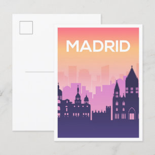 Madrid Spanien Kunst Reise Illustration Postkarte