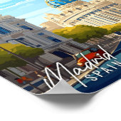 Madrid Spanien Kunst Vintage Reise Illustration Poster (Ecke)