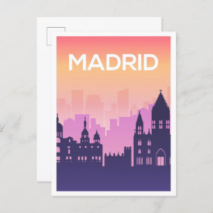 Madrid Spanien Kunstreise Illustration Postkarte