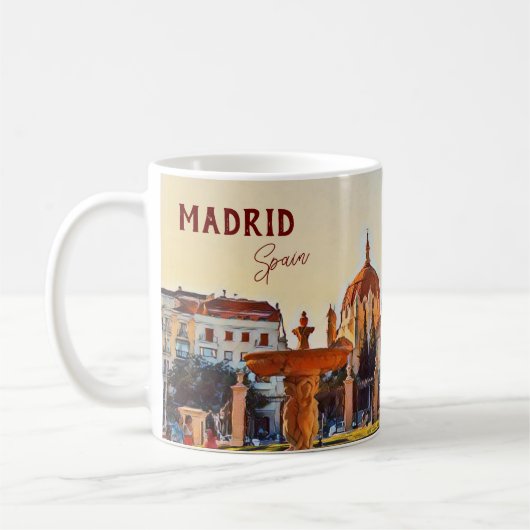 Madrid Spanien Landschaft Souvenir Kaffeetasse (Links)
