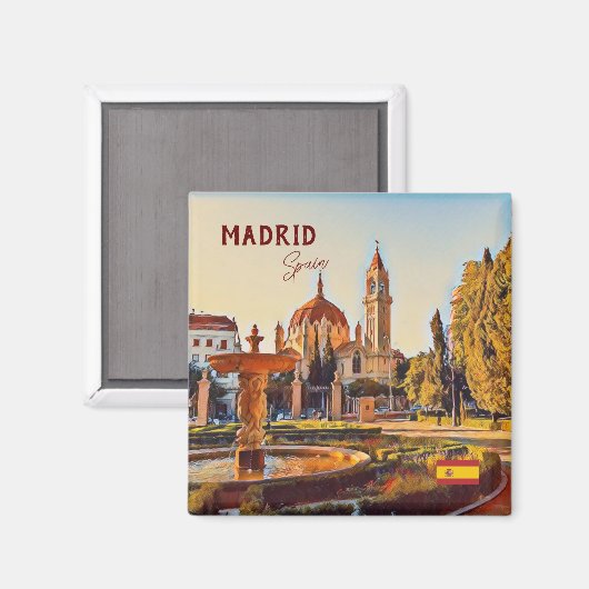 Madrid Spanien Landschaft Souvenir Magnet (Vorderseite/Rückseite)