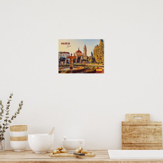 Madrid Spanien Landschaft Souvenir Poster (Küche)