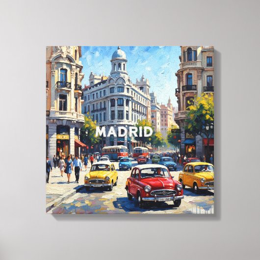Madrid Spanien Oldtimer Stadt Wanddekoration Leinwanddruck (Vorderseite)
