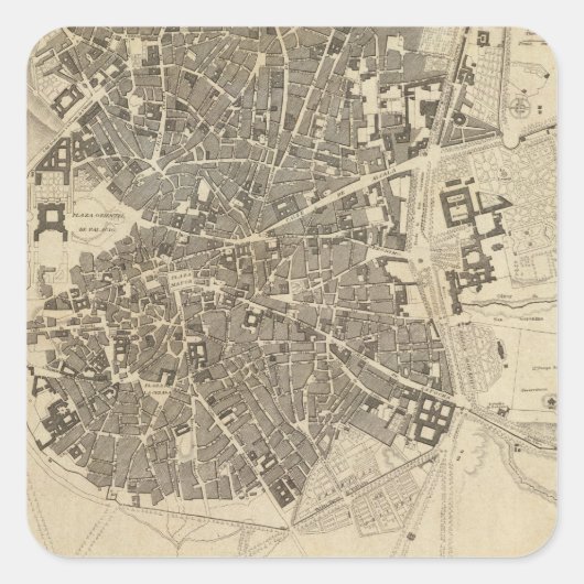 Madrid, Spanien Quadratischer Aufkleber (Vorderseite)