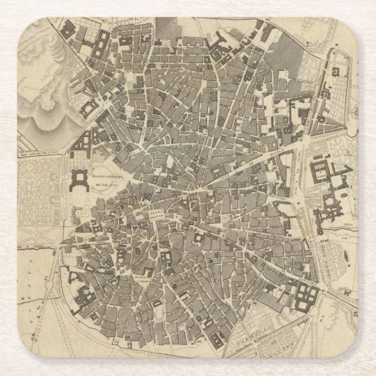 Madrid, Spanien Rechteckiger Pappuntersetzer (Vorderseite)
