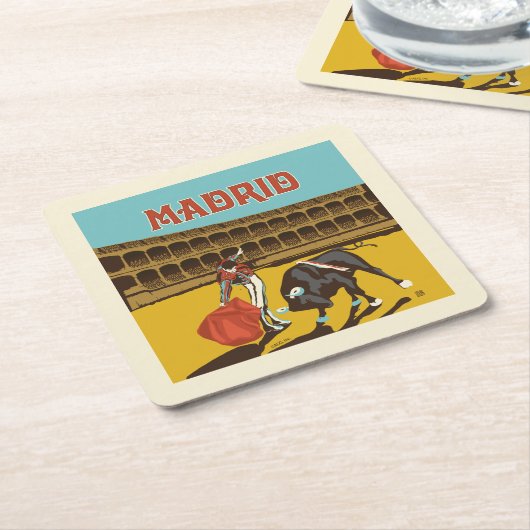 Madrid, Spanien Rechteckiger Pappuntersetzer (angewinkelt)