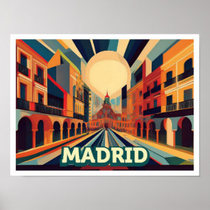 Madrid Spanien Reisen künstlerisch farbenfroh Poster