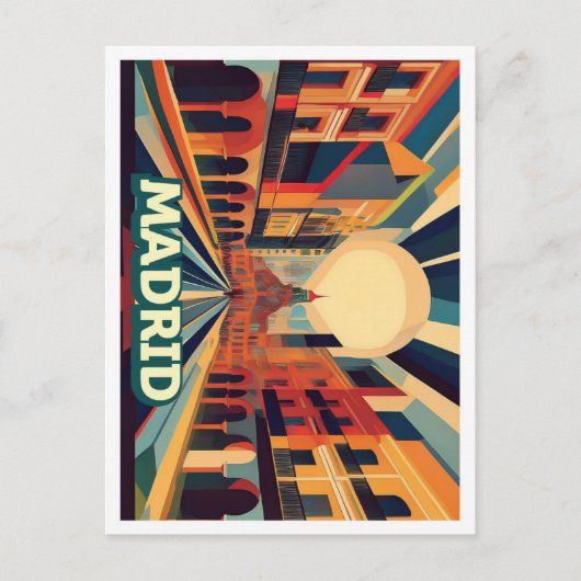 Madrid Spanien Reisen künstlerisch farbenfroh Postkarte (Vorderseite)