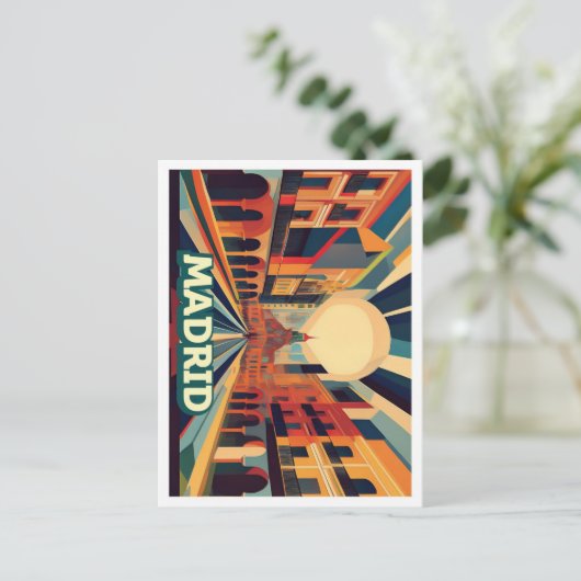 Madrid Spanien Reisen künstlerisch farbenfroh Postkarte (Stehend Vorderseite)