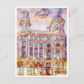 Madrid Spanien Reisen Place Watercolor Postkarte (Vorderseite)
