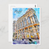 Madrid Spanien Reisen Place Watercolor Postkarte (Vorne/Hinten)