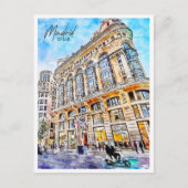 Madrid Spanien Reisen Place Watercolor Postkarte (Vorderseite)