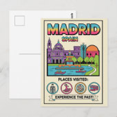 Madrid Spanien Retro 1990er Reise  Postkarte (Vorne/Hinten)