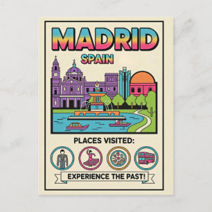 Madrid Spanien Retro 1990er Reise  Postkarte
