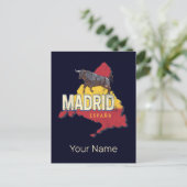 Madrid Spanien Retro Region Karte Vintag Bull (Stehend Vorderseite)