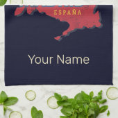 Madrid Spanien Retro Region Karte Vintag Bull Geschirrtuch (Gefaltet)